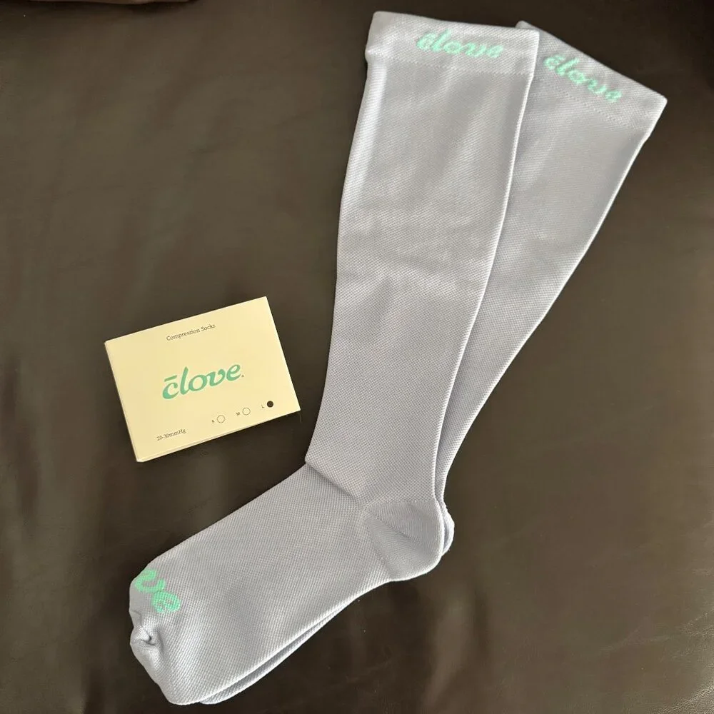 Clove Compression Socks 20-30mmHg Graduated Support Forever Blue sz Large‎ women